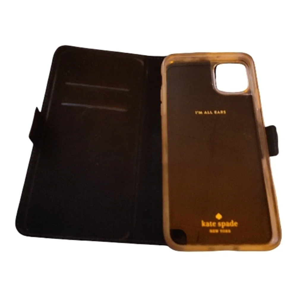 Kate Spade Black and Gold Phone Case And Magnetic Cover For iPhone 11